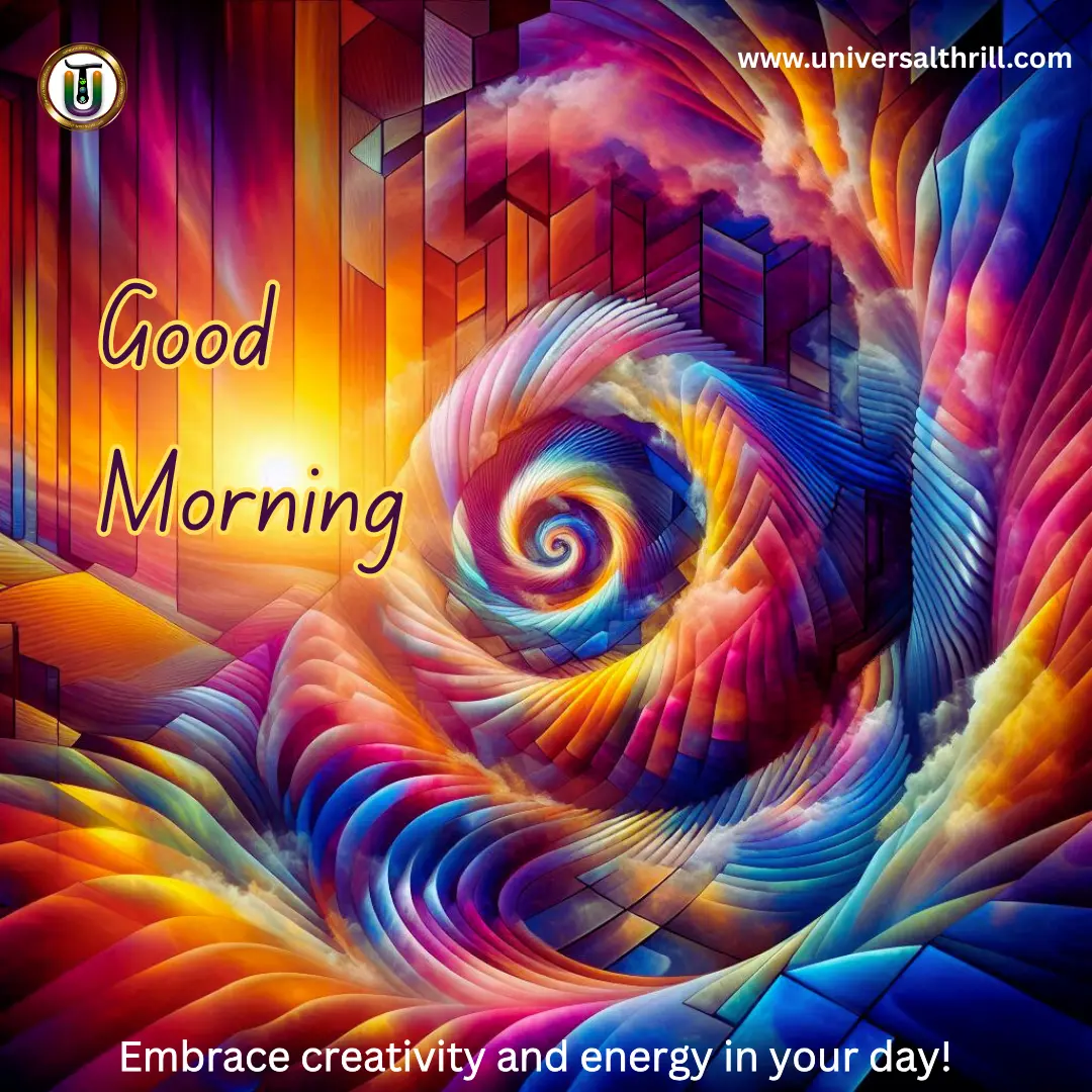 Embrace creativity and energy in your day! Best good morning wish / status at universal thrill for whatsapp, instagram, facebook, x, twitter etc.
