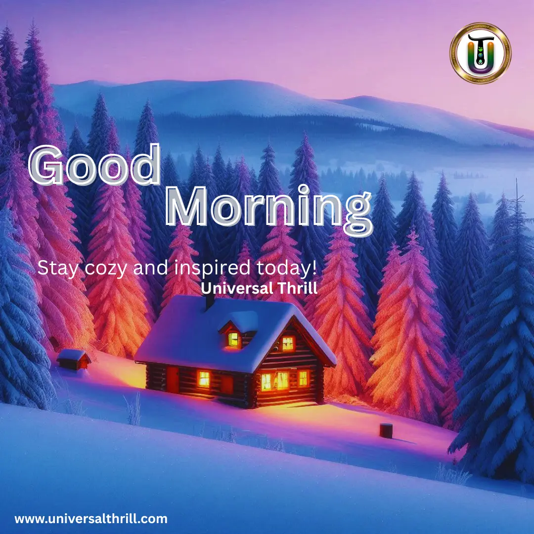 Good Morning! Stay cozy and inspired today! Best good morning wish / status at universal thrill for whatsapp, instagram, facebook, x, twitter etc.