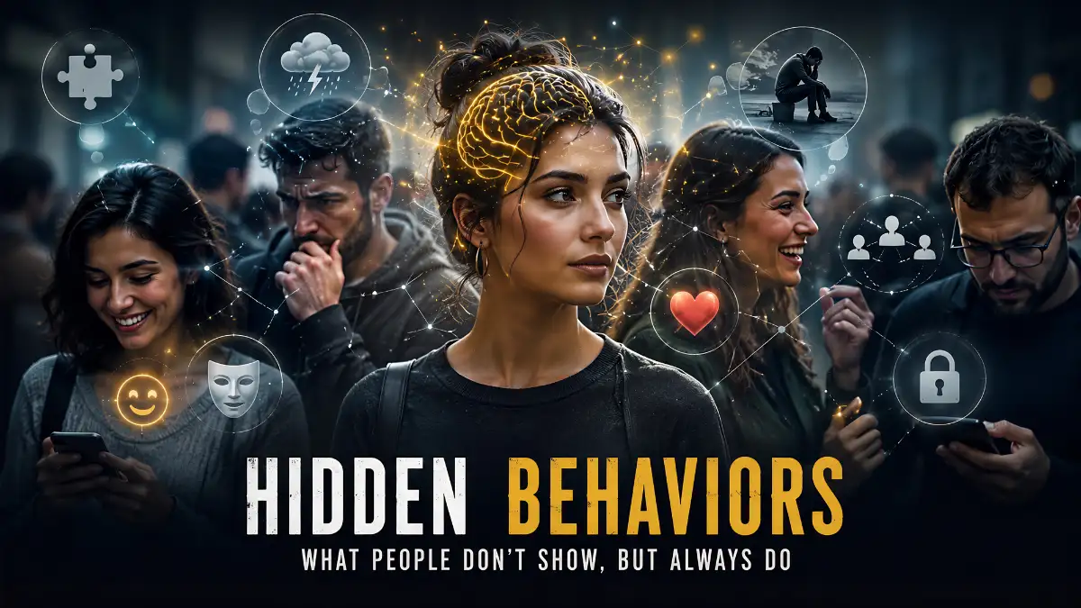 Hidden behaviors psychology showing secret human actions and subconscious patterns
