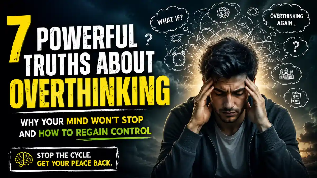 Person trapped in mental loops representing overthinking psychology